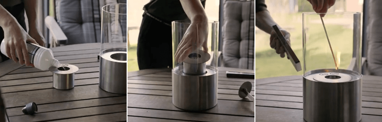 lighting a bioethanol lantern